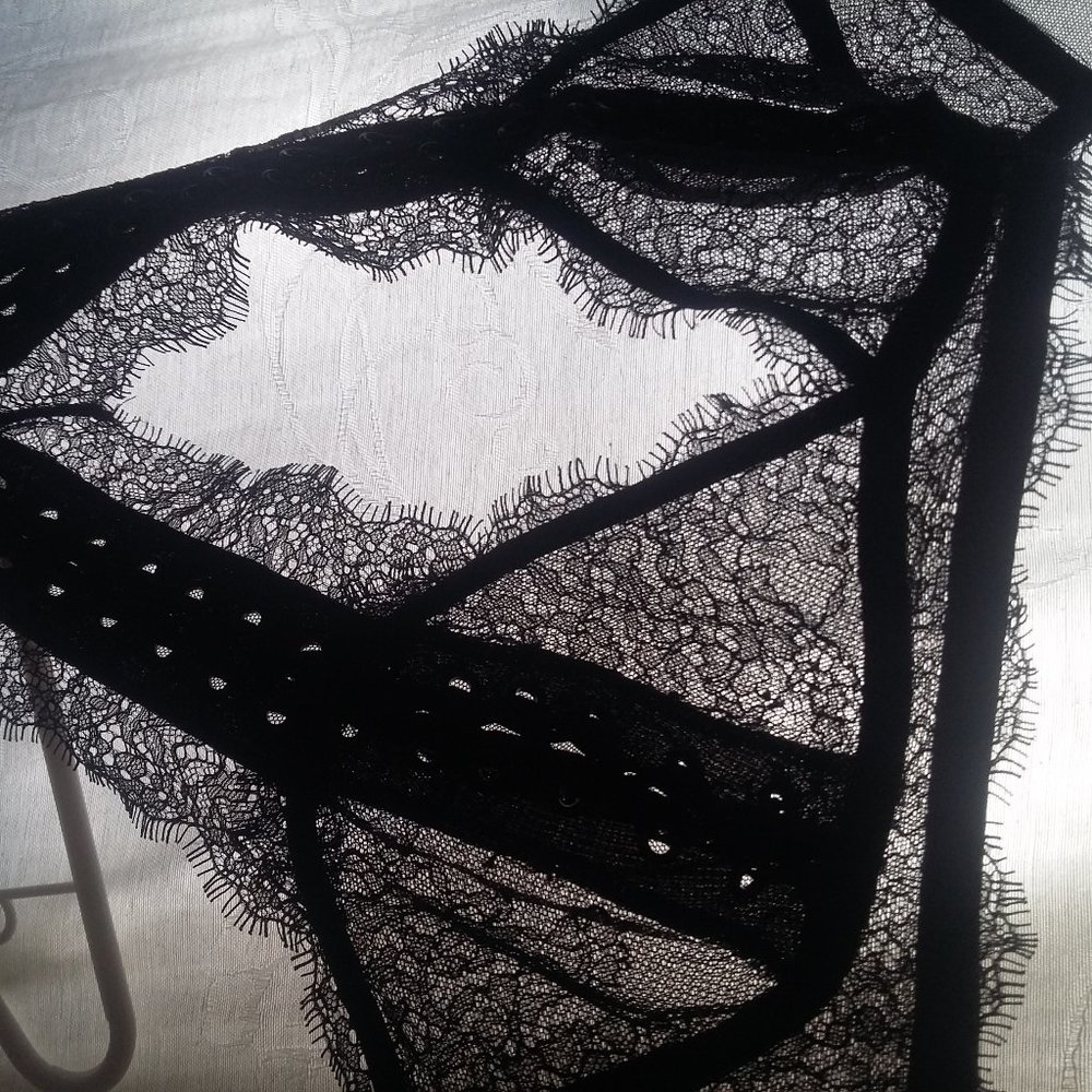 Black Halter lace up bralette